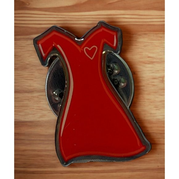 Red Dress Lapel Pin Go Red for Women American Heart Assc Silver Tone AHA - Picture 1 of 6